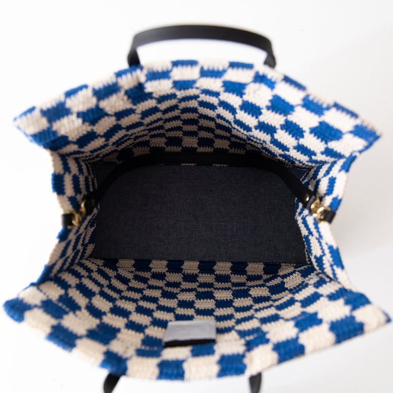 Summer Simple Tote in Cobalt and Cream, from Clare V