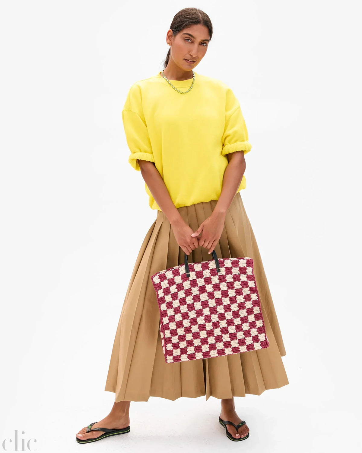 Summer Simple Tote in Plum & Cream, from Clare V