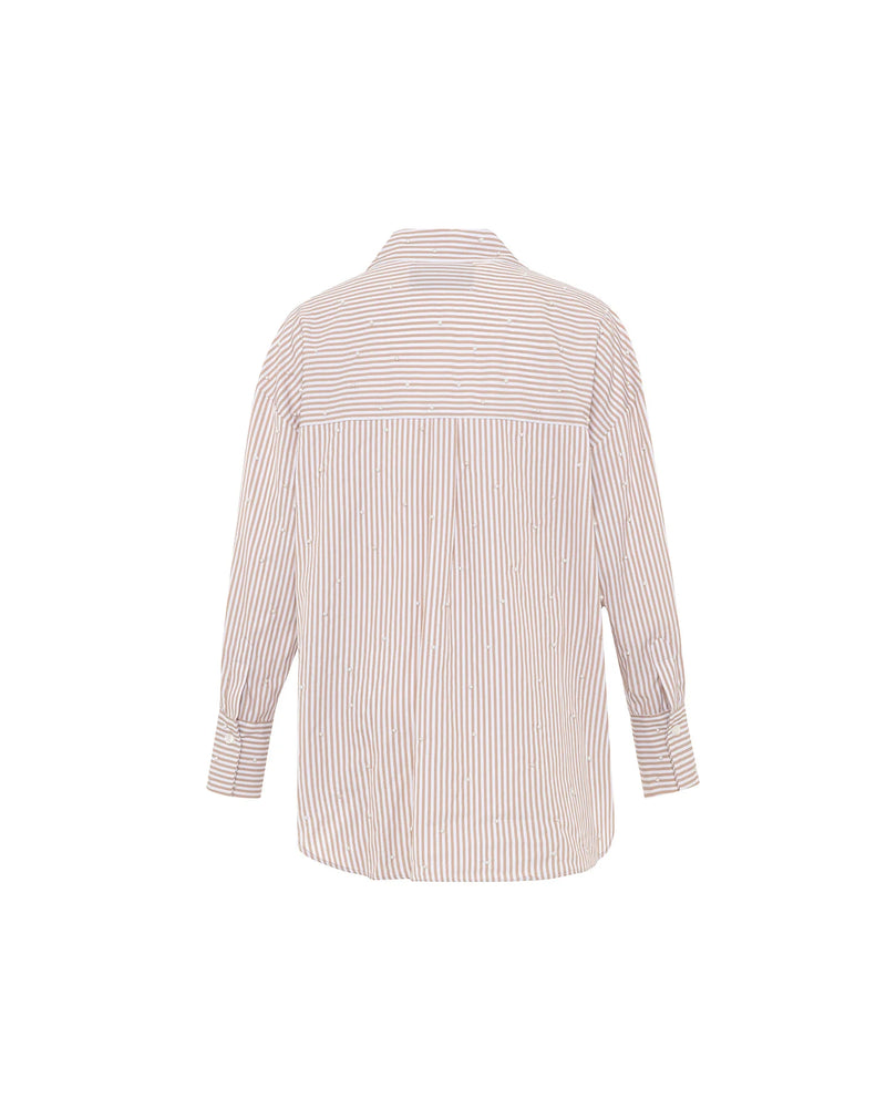 Echo Pearly Shirt in Sand and Pearl, from Theo the Label