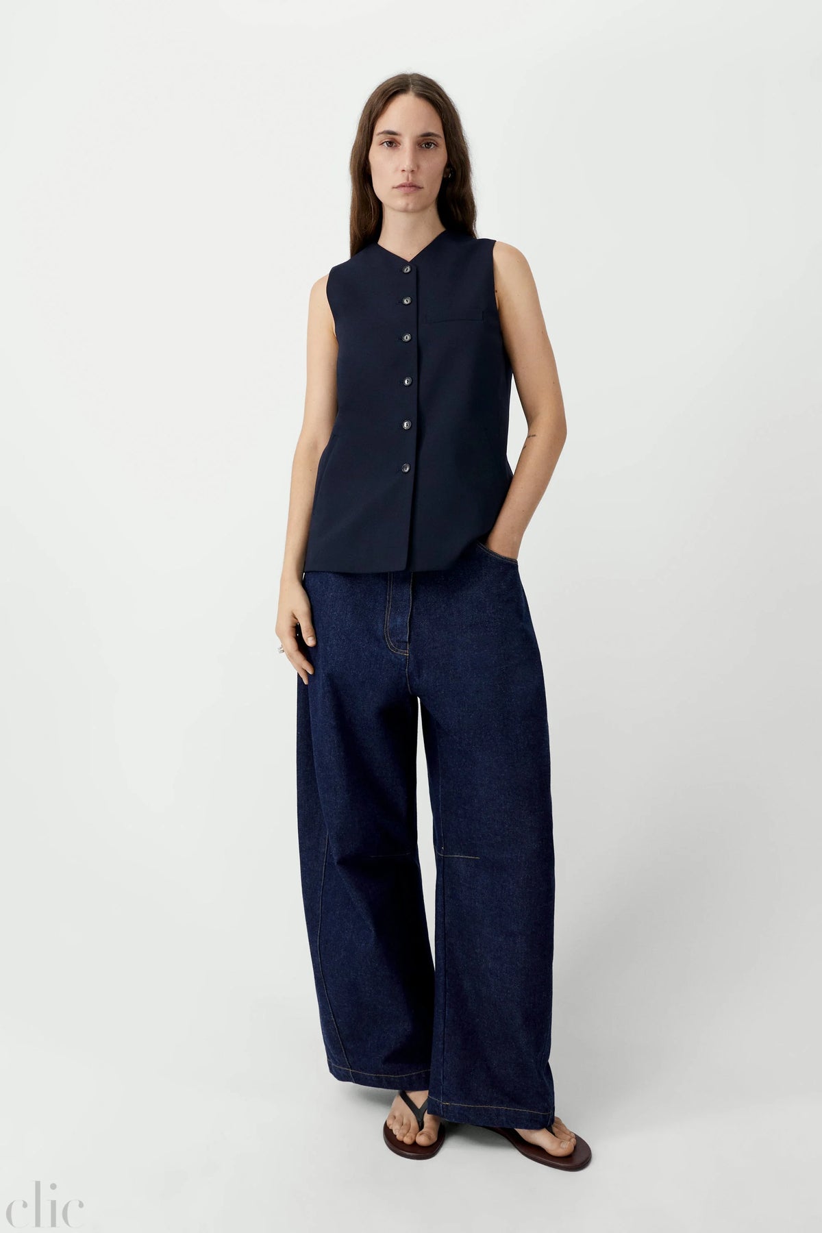 Tailored Masculine Pants in Navy, from Cordera