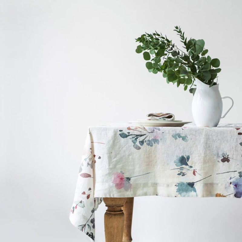 Watercolour Linen Tablecloth, from Linen Tales