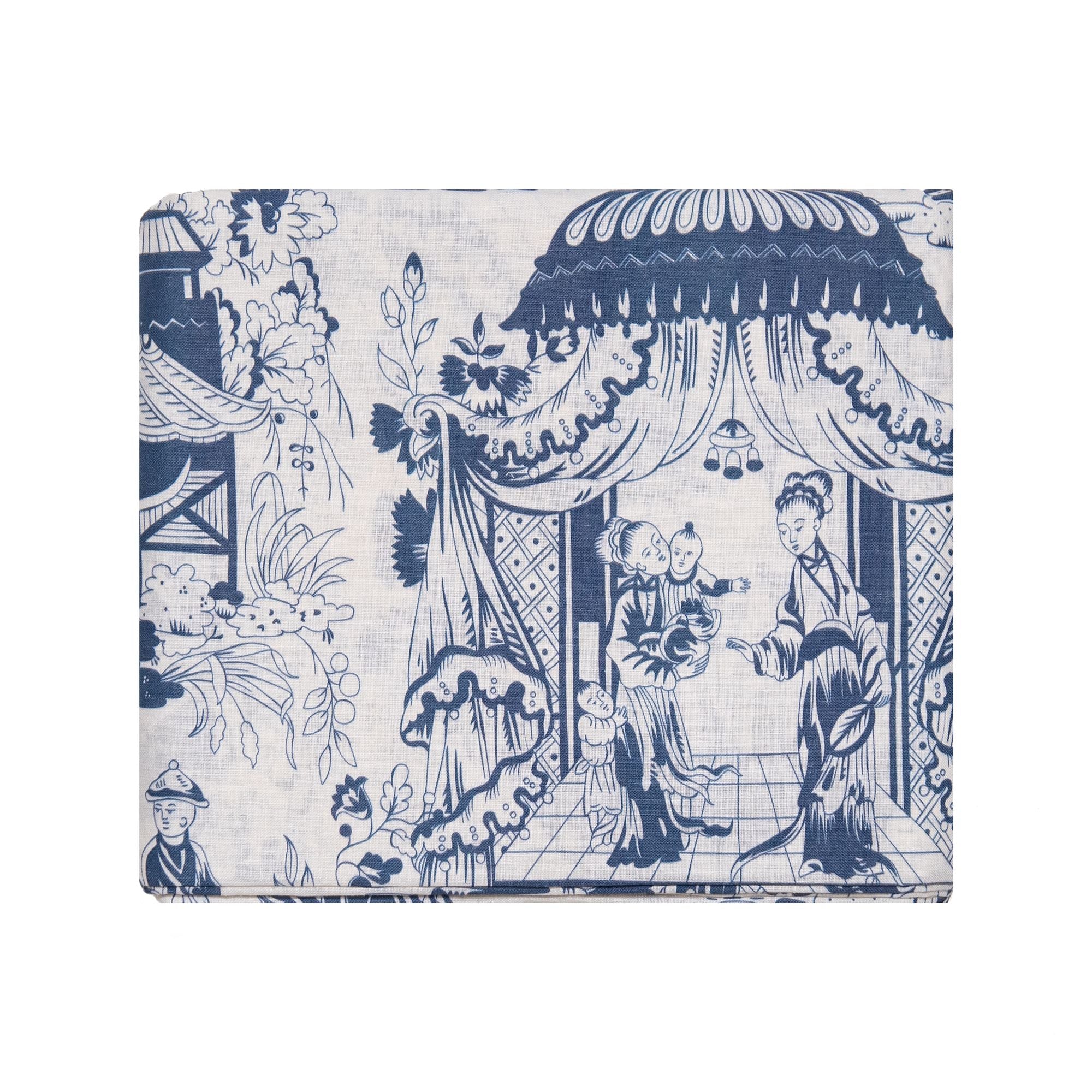 River Linen Tablecloth in Jade, from Duggan Soociety