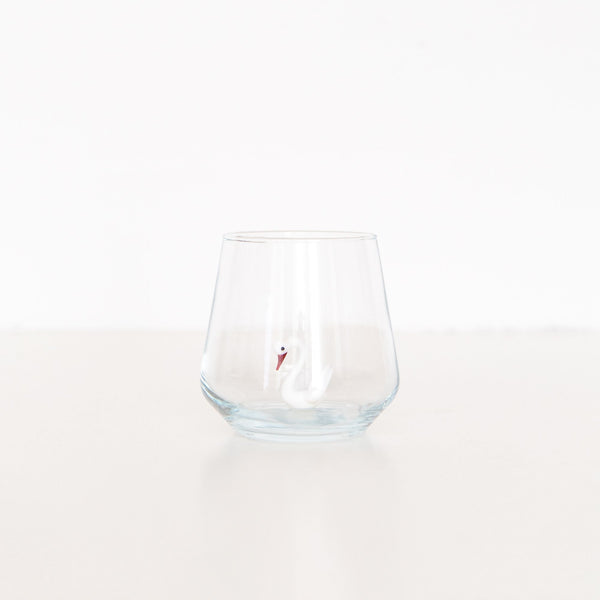 Swan Drinking Glass in White, from Minizoo