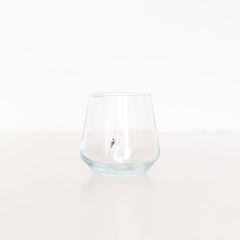 Swan Drinking Glass in White, from Minizoo