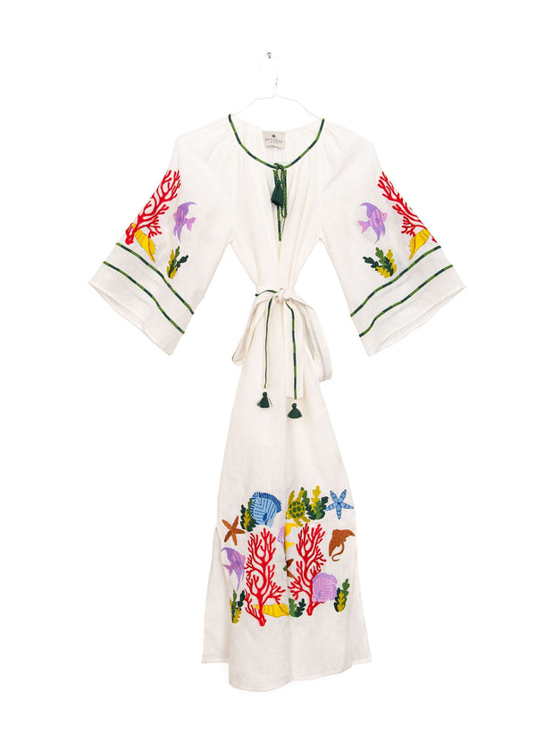 Sea Life Veronica Dress in Natural, from Benaras by Citrus