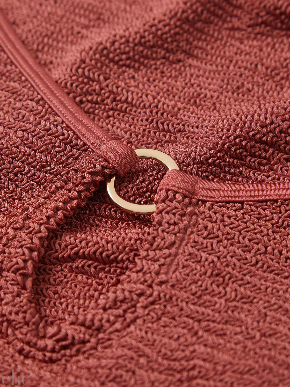 Toni Swimsuit with Gold Hoop in Metallic Rose, from Hunza G