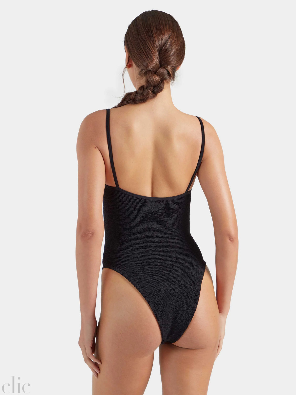 Toni Swimsuit with Gold Hoop in Black, from Hunza G