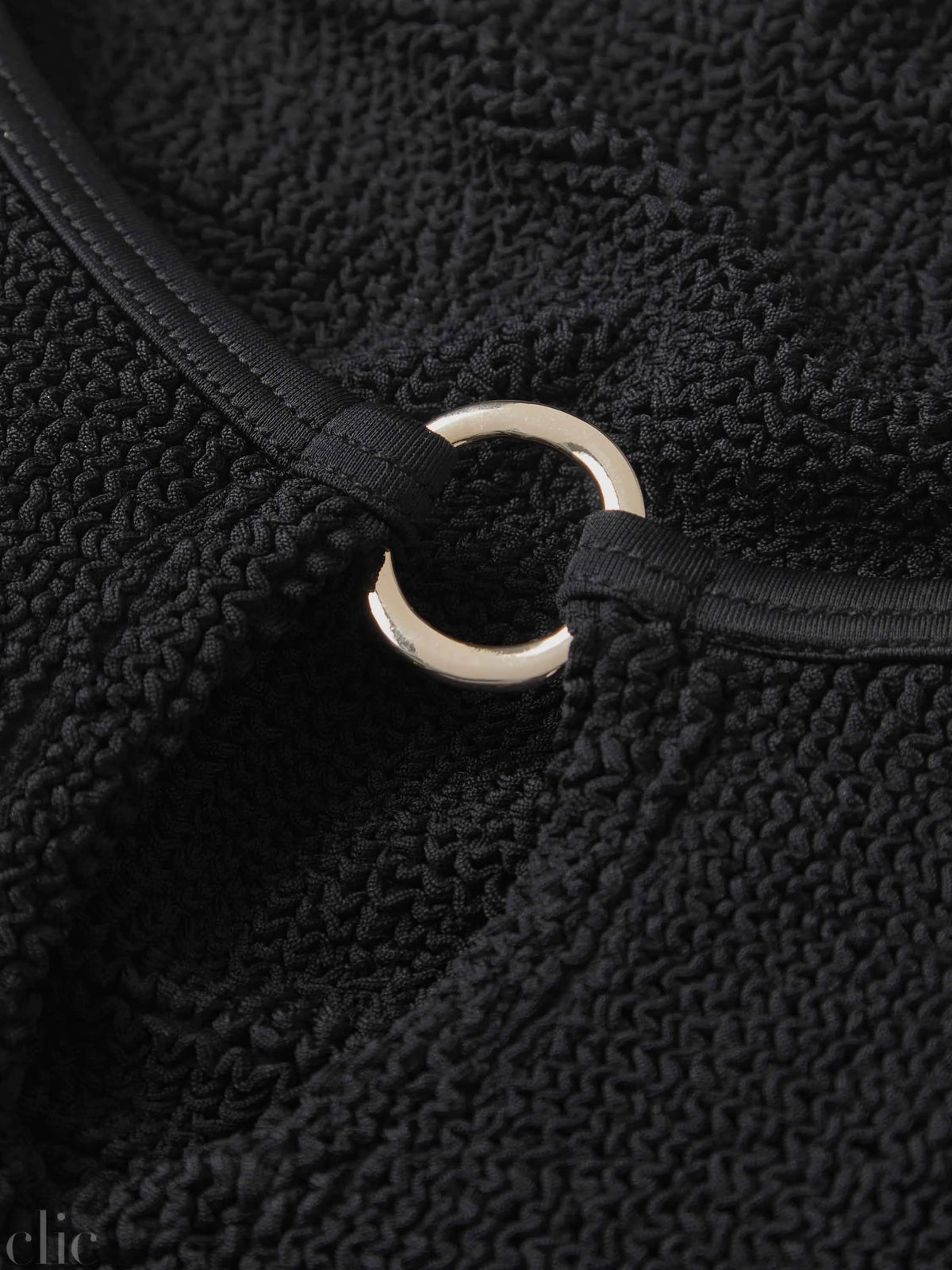 Toni Swimsuit with Gold Hoop in Black, from Hunza G
