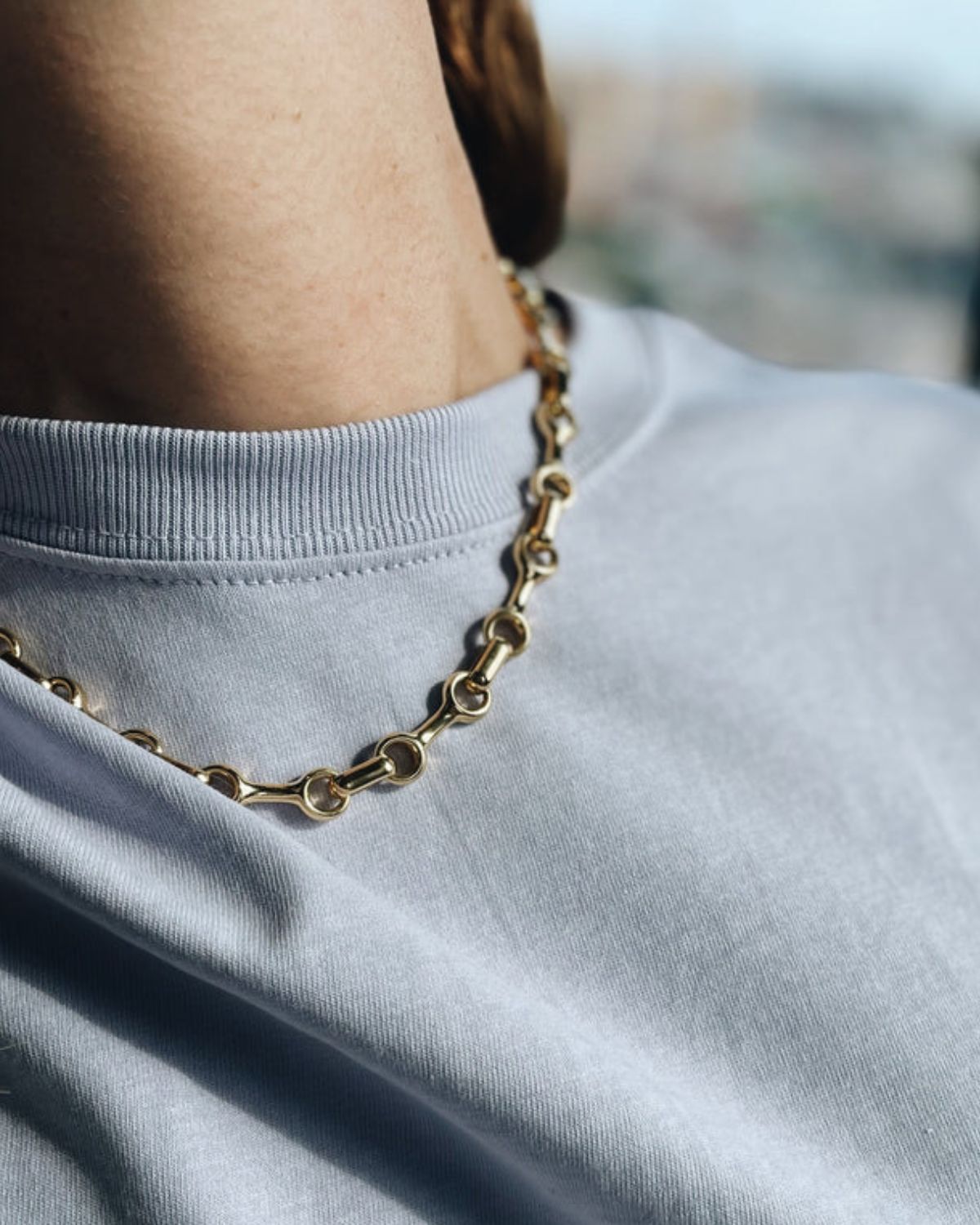 25mm Double Beam Necklace with Tusk Clasp in Gold Vermeil, from Gabriela Artigas