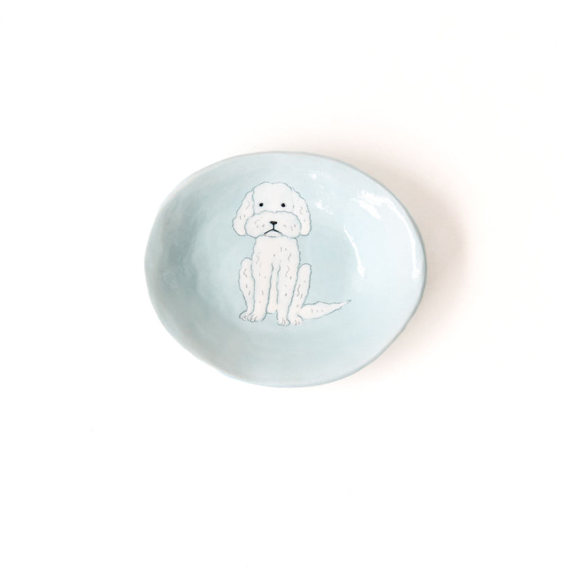 Small Oval Doodle Dish in Blue and White, from Gemma Orkin Ceramics