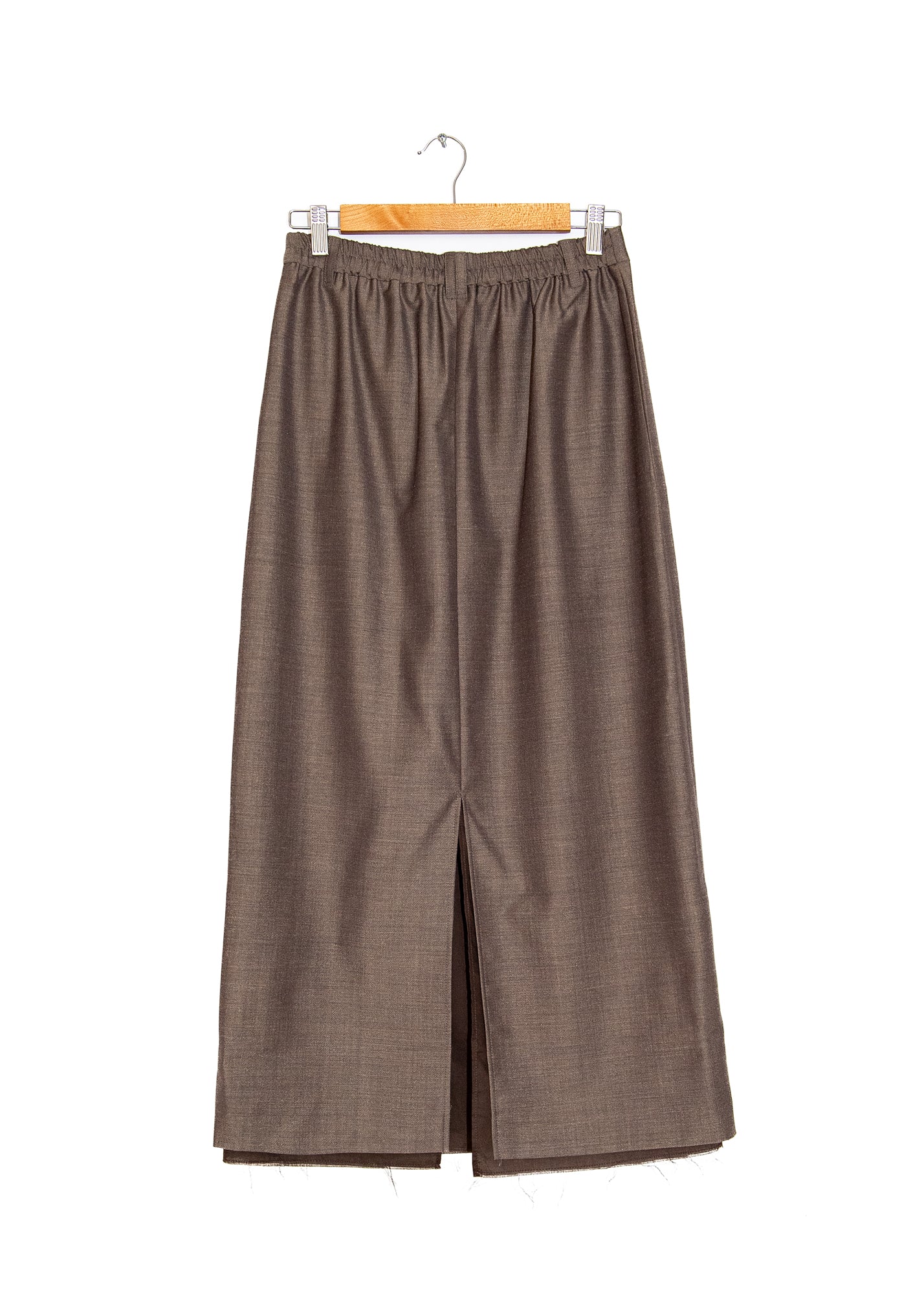 Tailoring Mohair Long Skirt in Smoke Brown, from Cordera