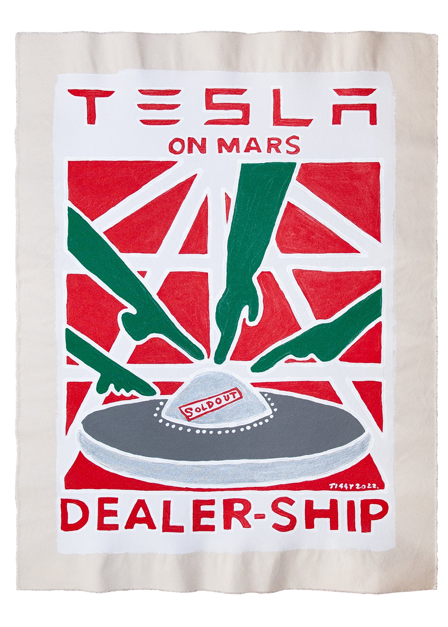 Tesla on Mars Dealer-Ship, by Tiggy Ticehurst