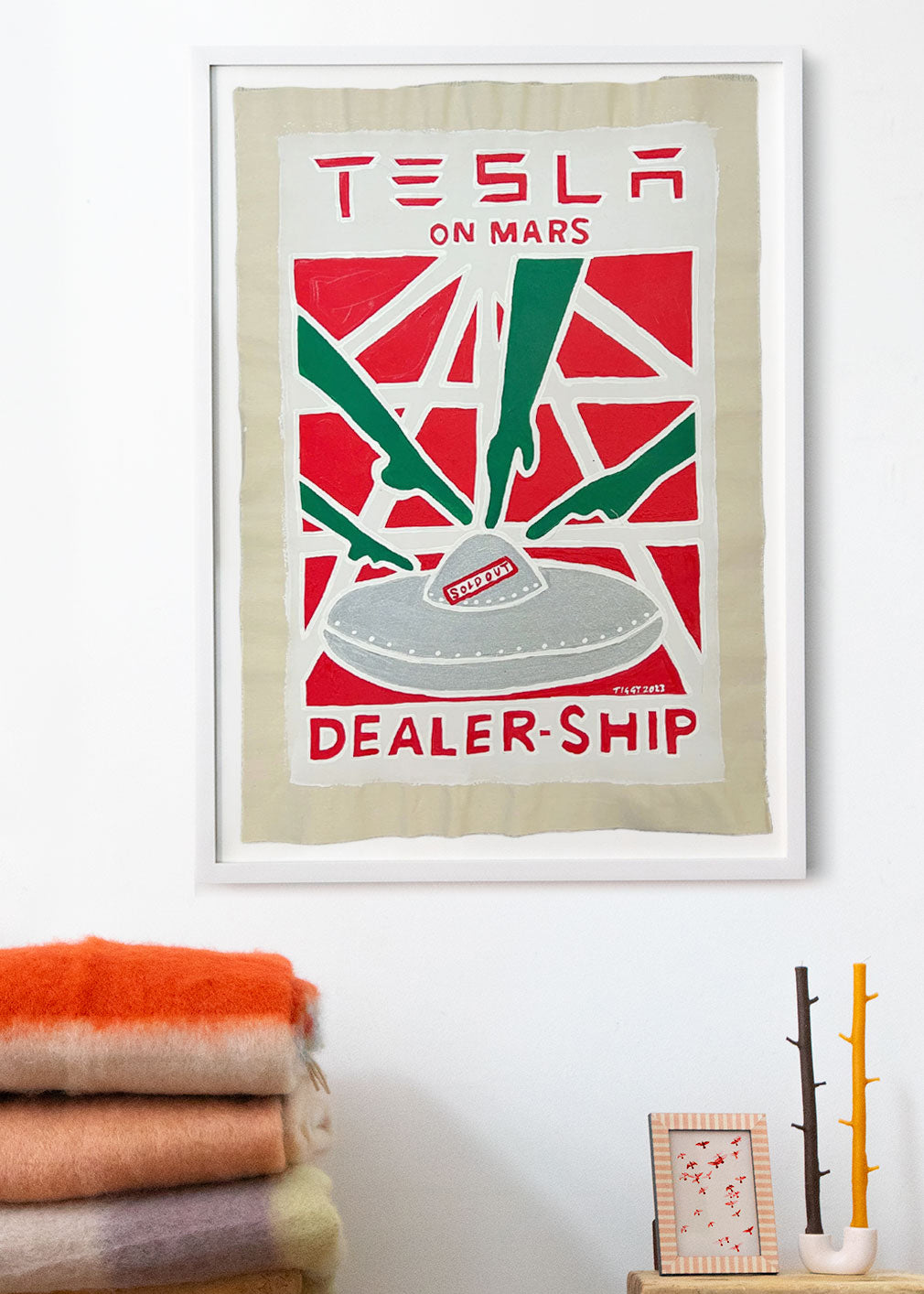 Tesla on Mars Dealer-Ship, by Tiggy Ticehurst
