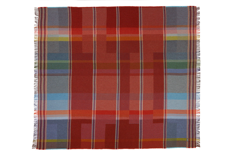 Beatrix Pinstripe Large Throw in Orange & Blue, from Wallace Sewell