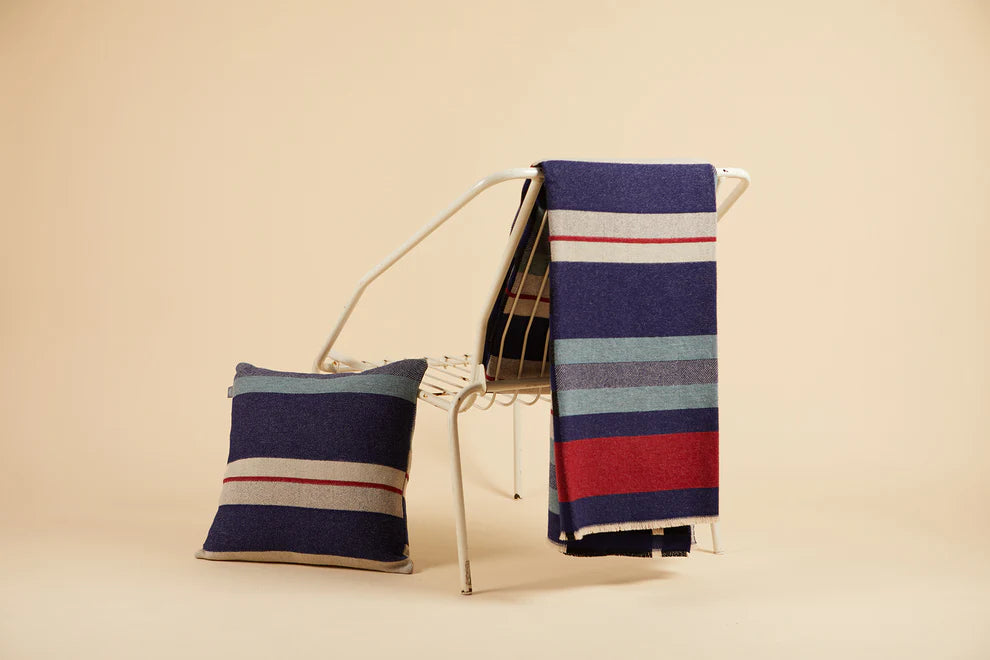 Stolzl Throw in indigo, from Wallace Sewell