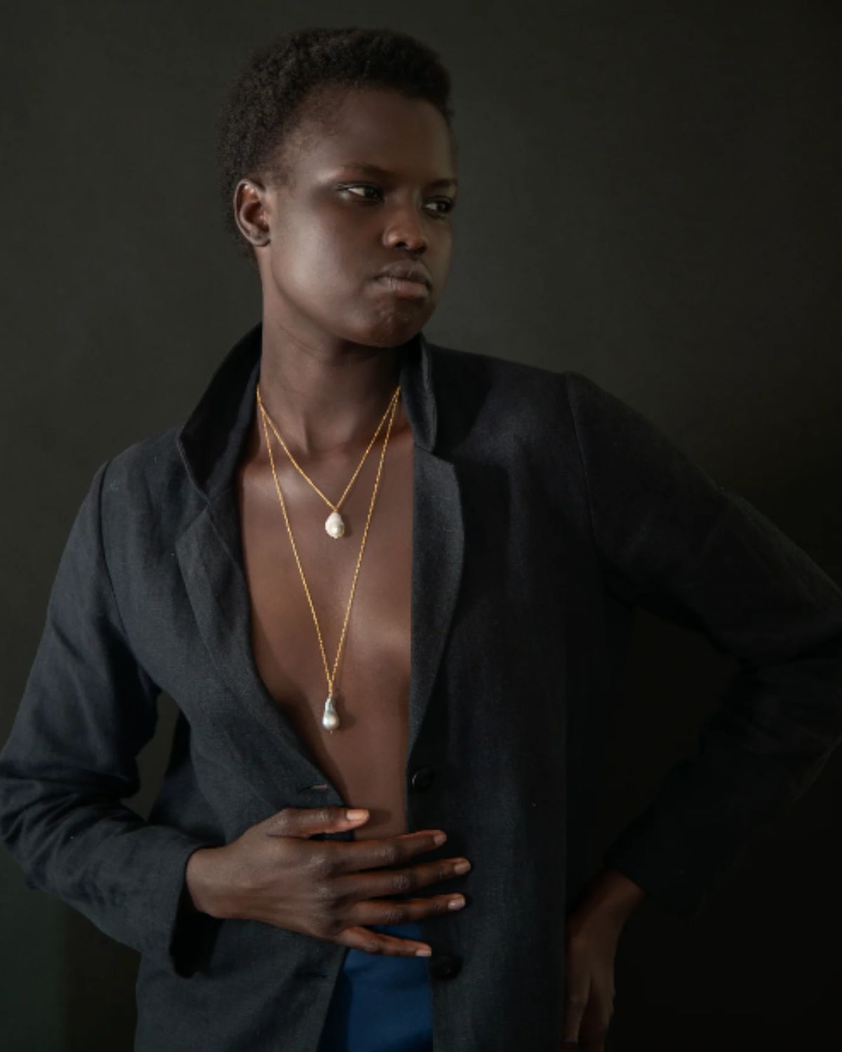 Baroque Pearl Drop Necklace in White, from Mary Macgill