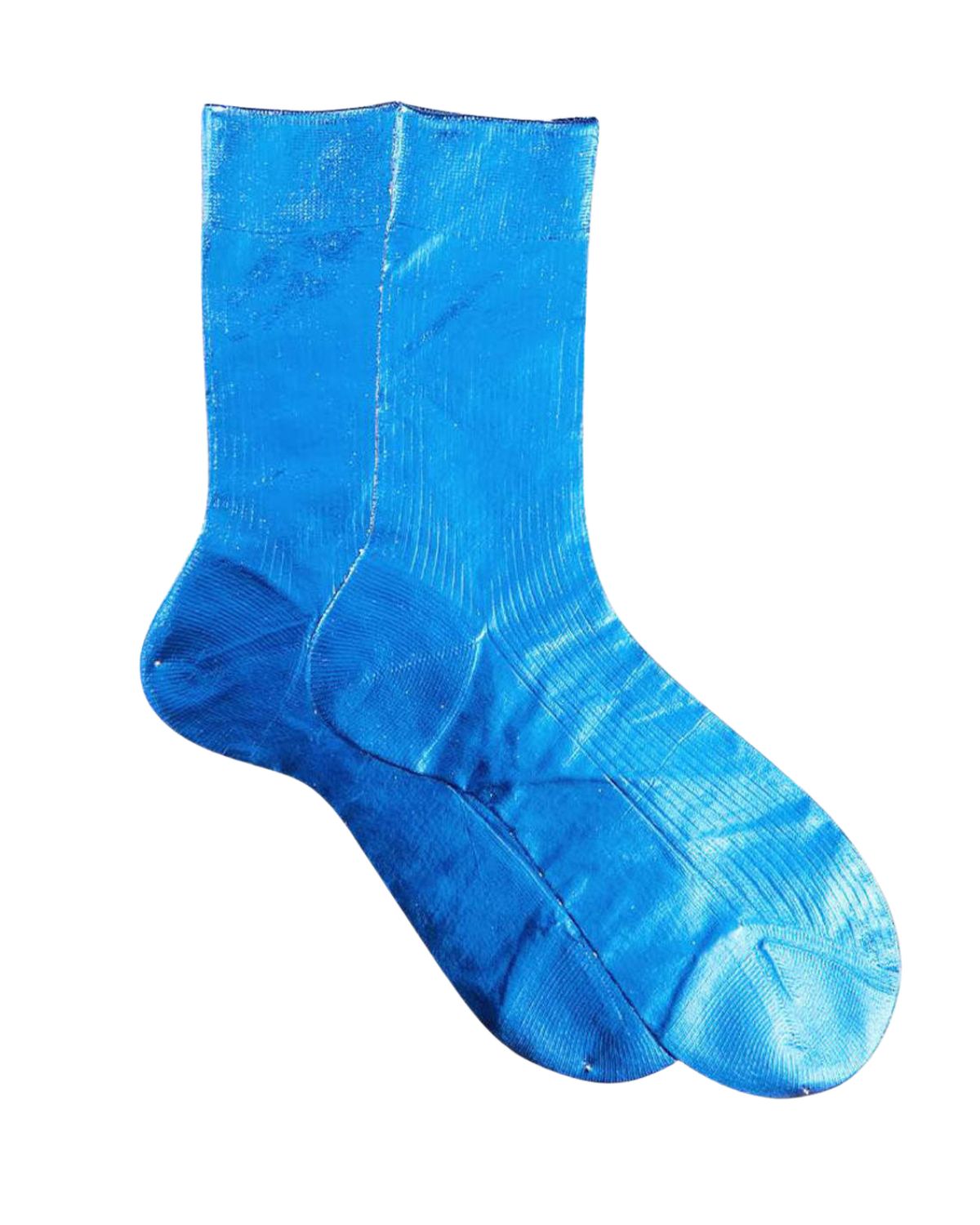 Ribbed Laminated Socks in Cielo, from Maria La Rosa