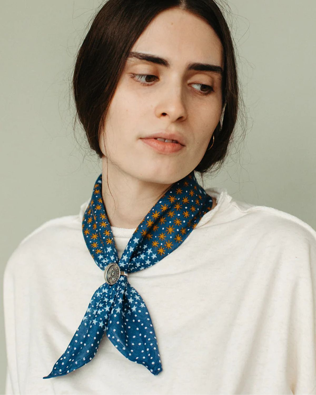 Cotton Starry Bandana in Navy, from Last Chance Textiles