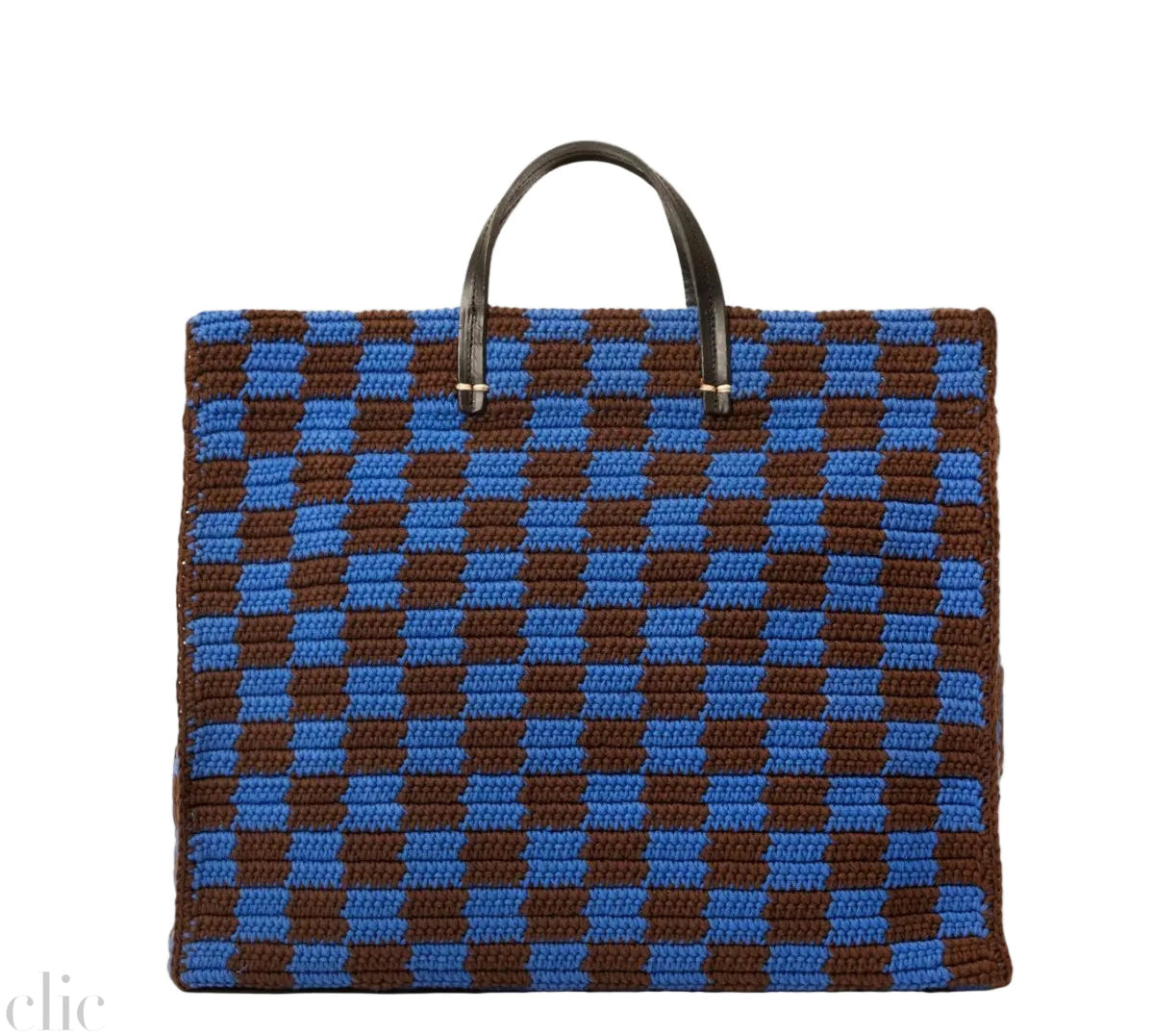 Summer Simple Tote in Blue & Chocolate, from Clare V