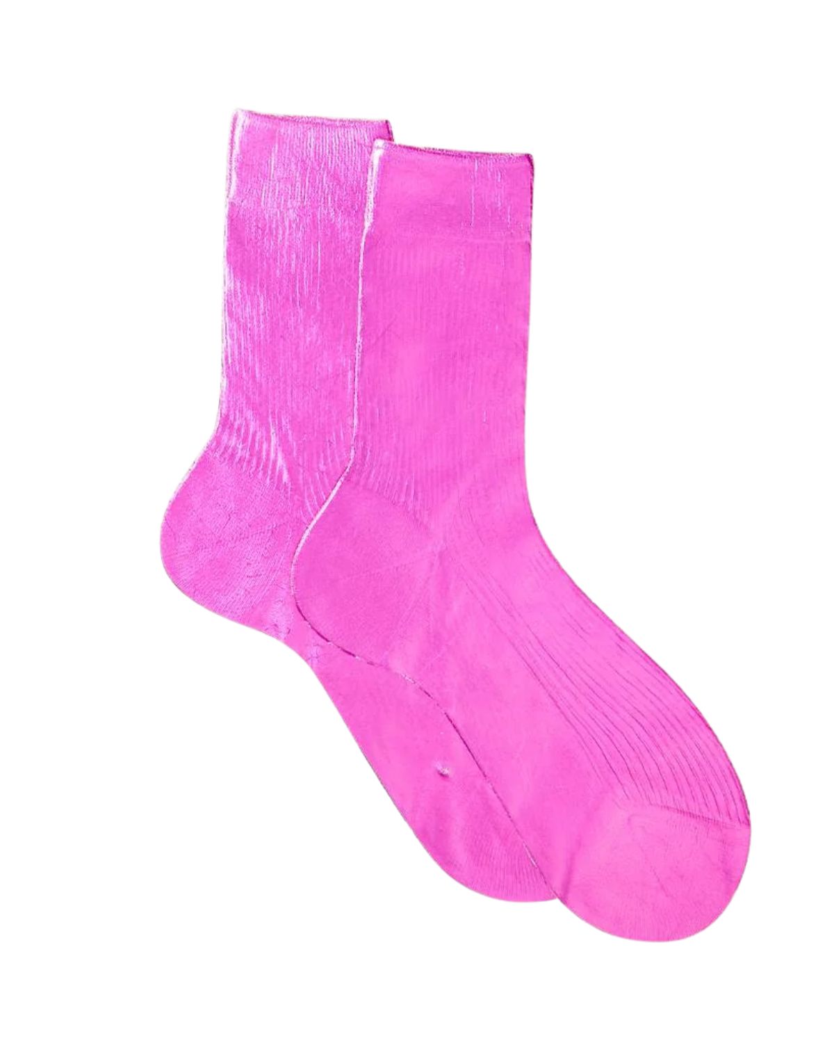 Ribbed Laminated Socks in Fuchsia, from Maria La Rosa