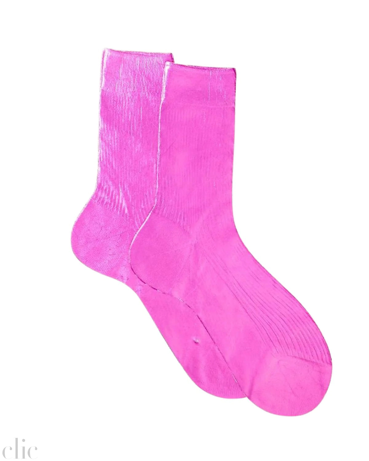 Ribbed Laminated Socks in Fuchsia, from Maria La Rosa