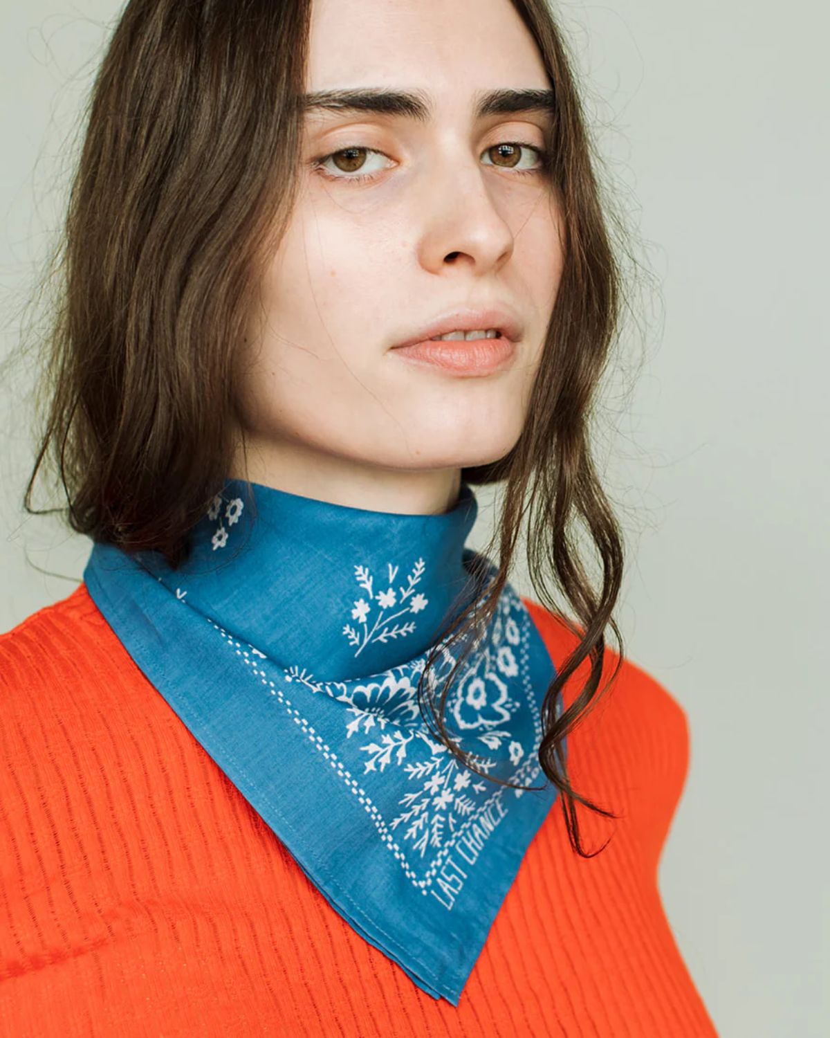 Cotton Field Bandana in Azure Blue, from Last Chance Textiles