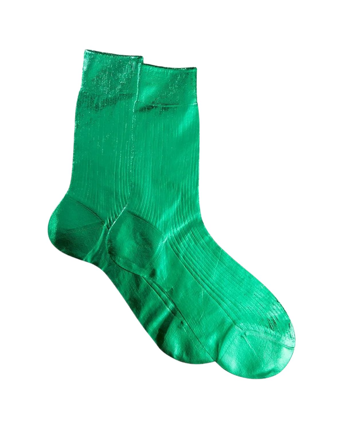 Ribbed Laminated Sock in Emerald, from Maria La Rosa