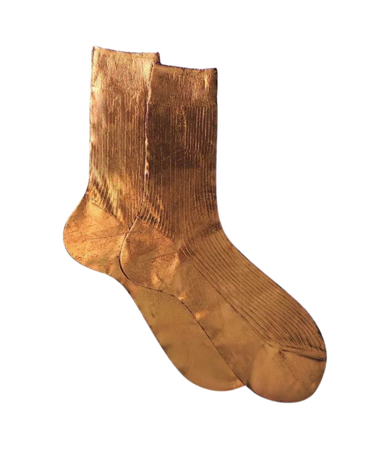 Ribbed Laminated Sock in Brown, from Maria la Rosa
