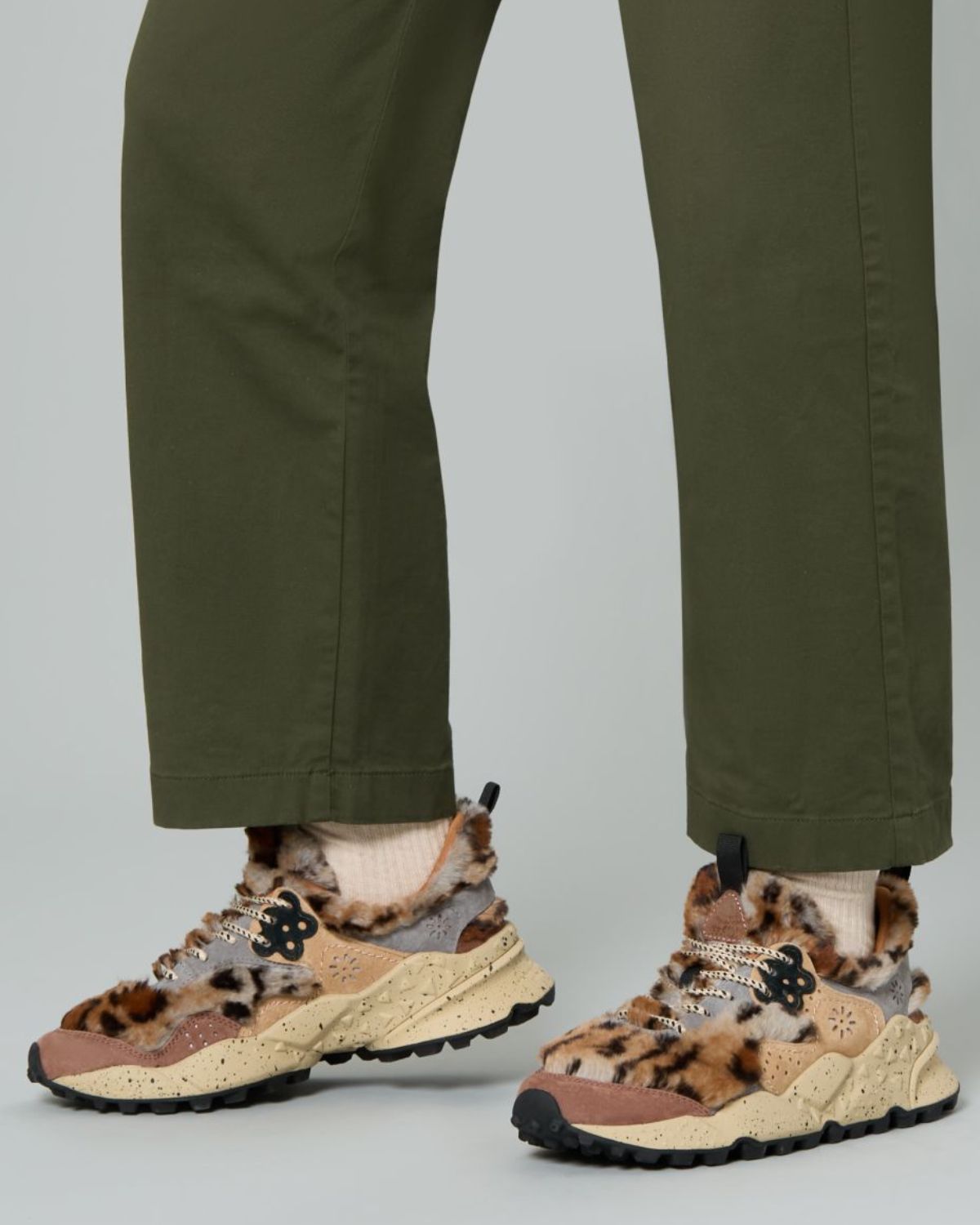 Kotetsu Suede Eco-Fur in Grey & Light Brown, from Flower Mountain
