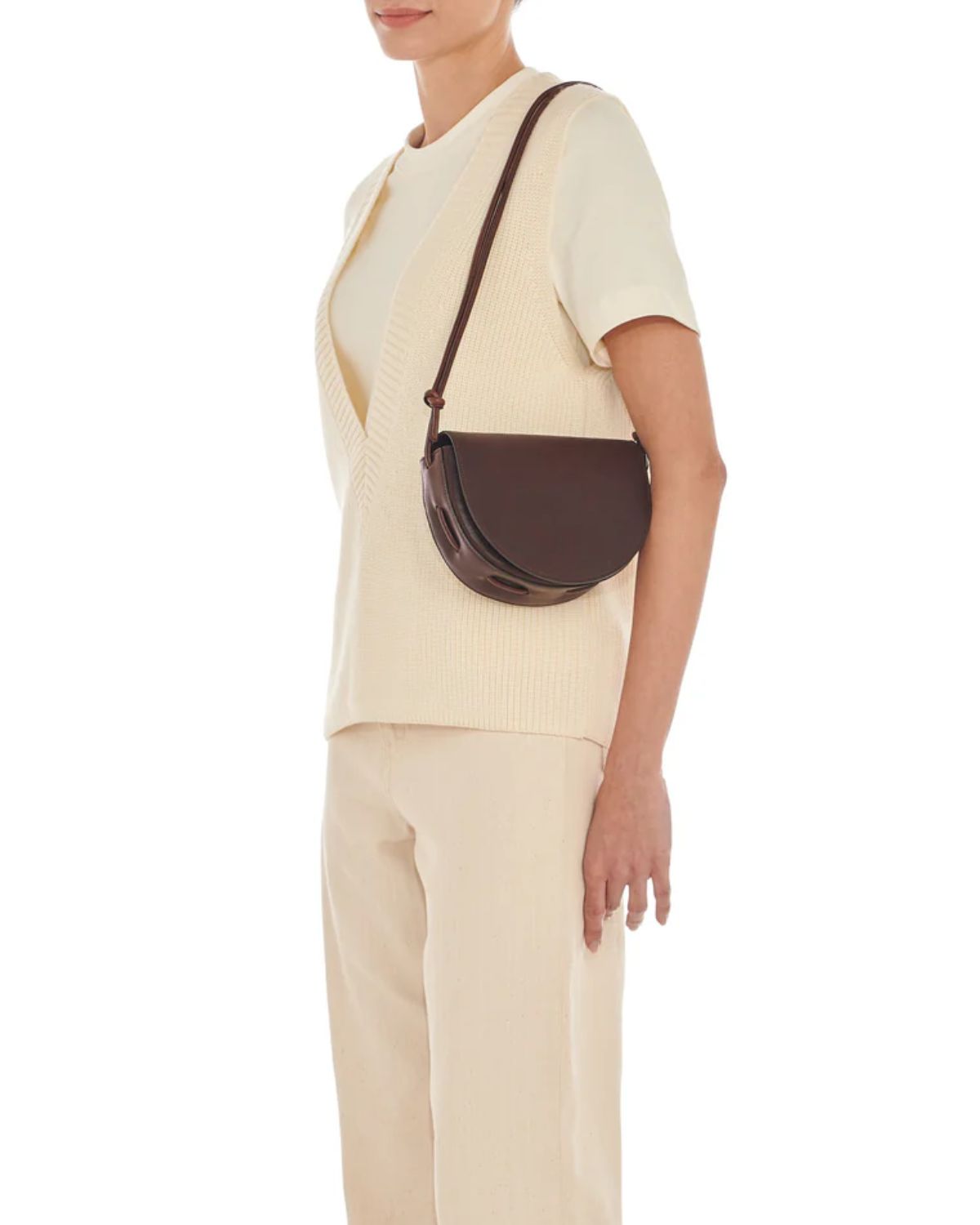 Snodo Crossbody Bag in Caffe, from IL Bisonte