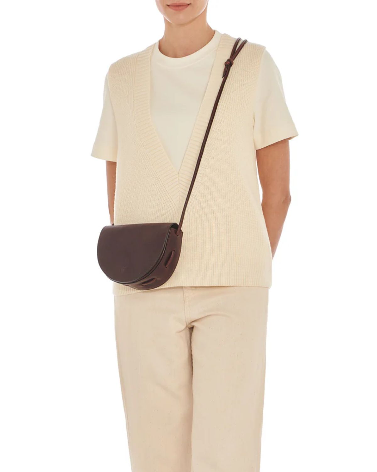 Snodo Crossbody Bag in Caffe, from IL Bisonte