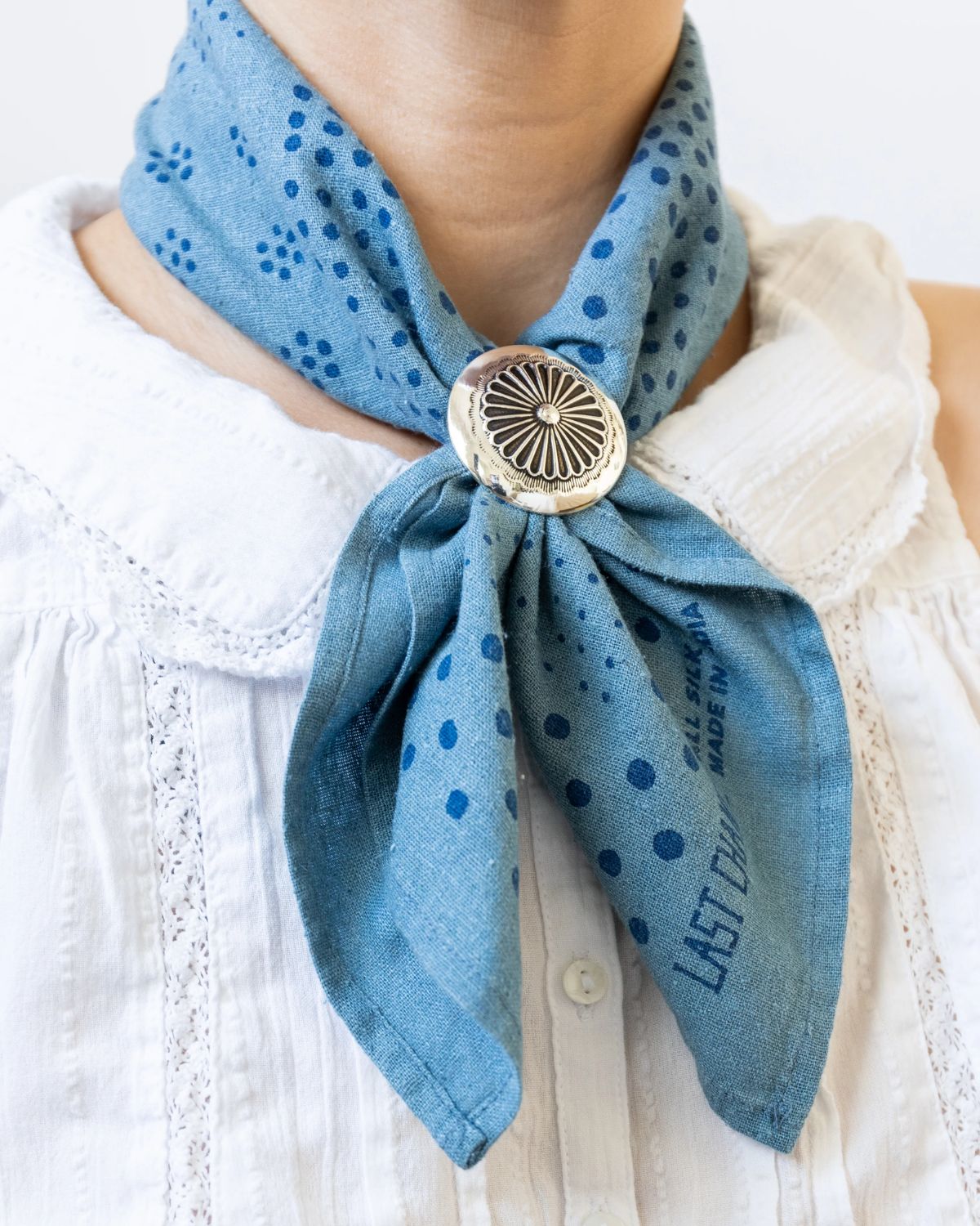 Silk Bandana in Indigo, from Last Chance Textiles