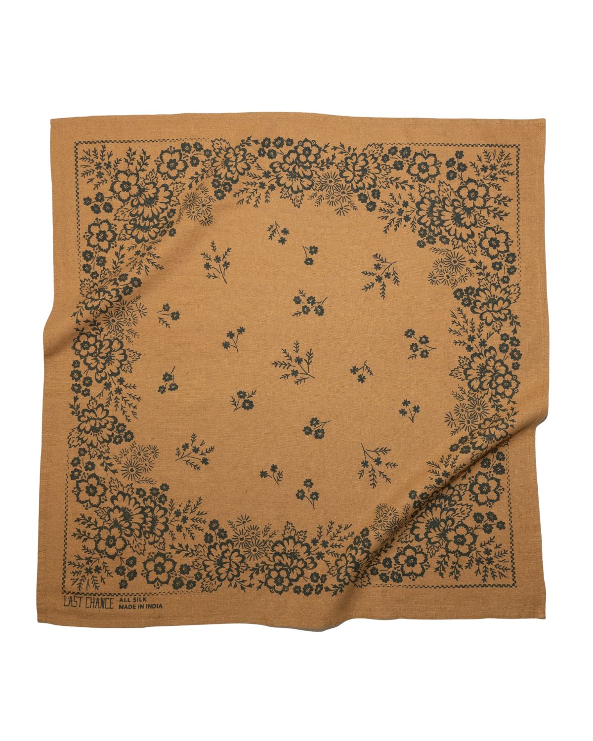 Silk Bandana in Ochre, from Last Chance Textiles