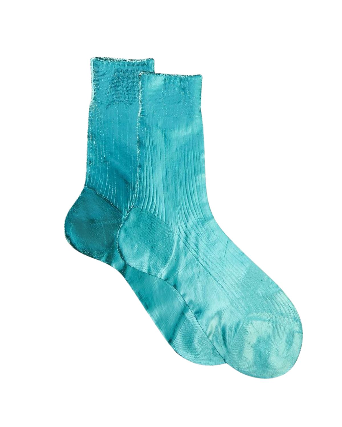 Ribbed Laminated Socks in Water, from Maria La Rosa