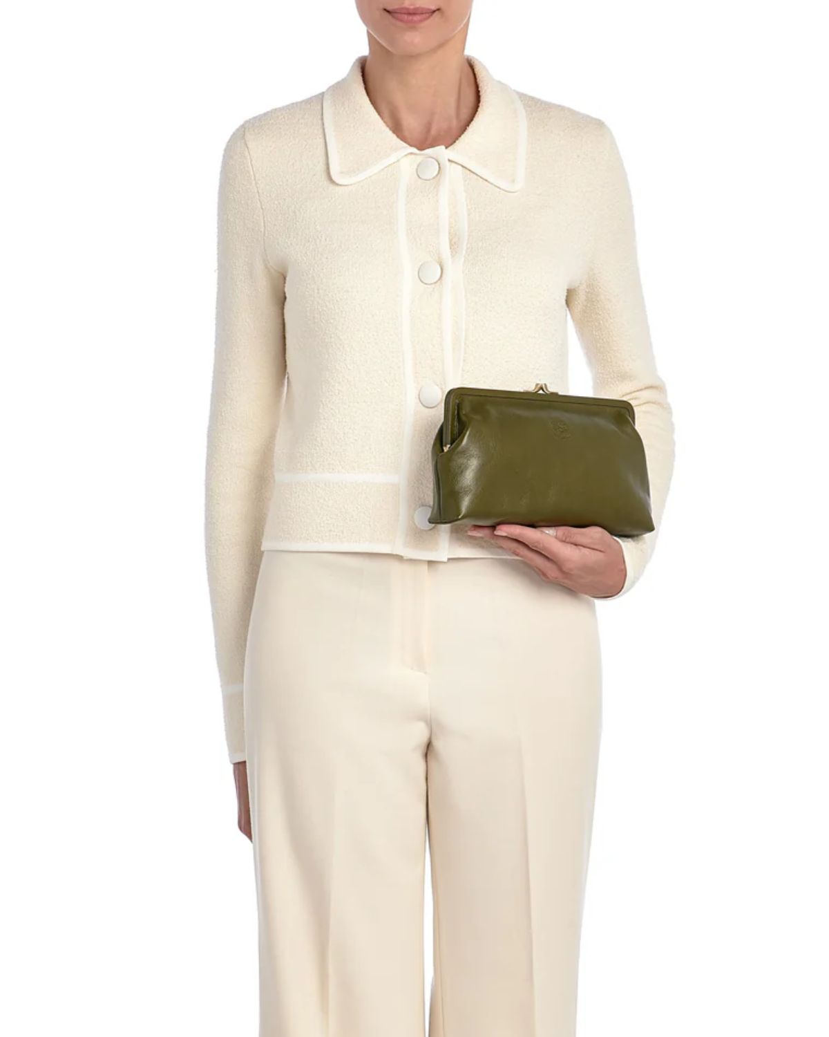 Manuela Clutch in Verde Rugiada, from IL Bisonte