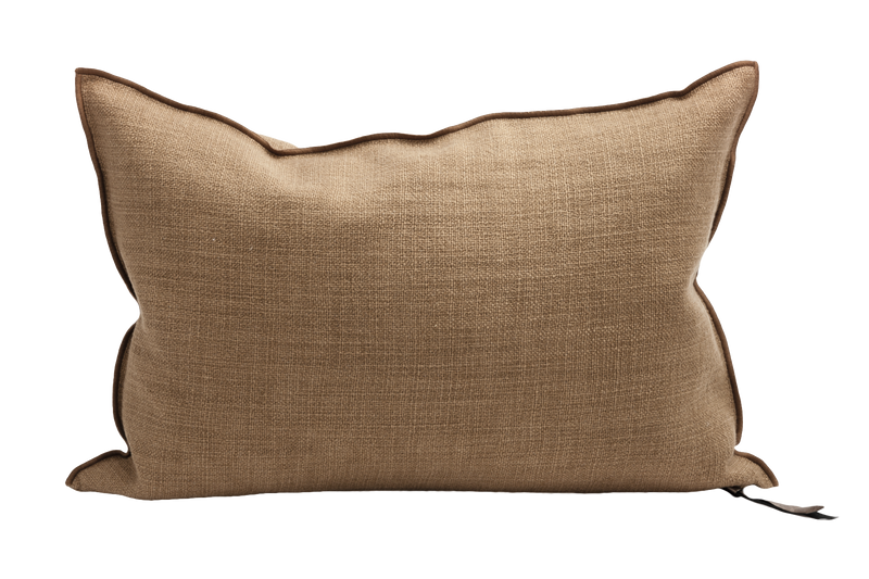 Vintage Canvas Linen Havane Pillow 16x24, from Maison de Vacances