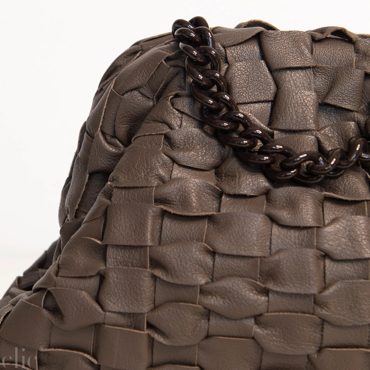 Leather Mini Game Bag in Tabacco, from Maria la Rosa