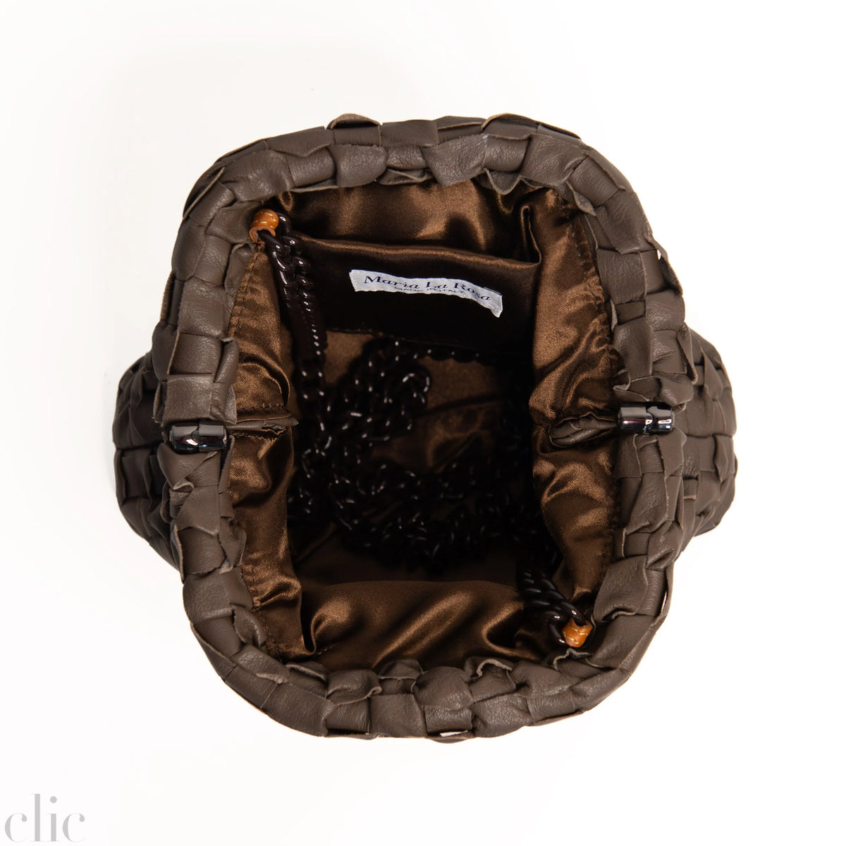 Leather Mini Game Bag in Tabacco, from Maria la Rosa