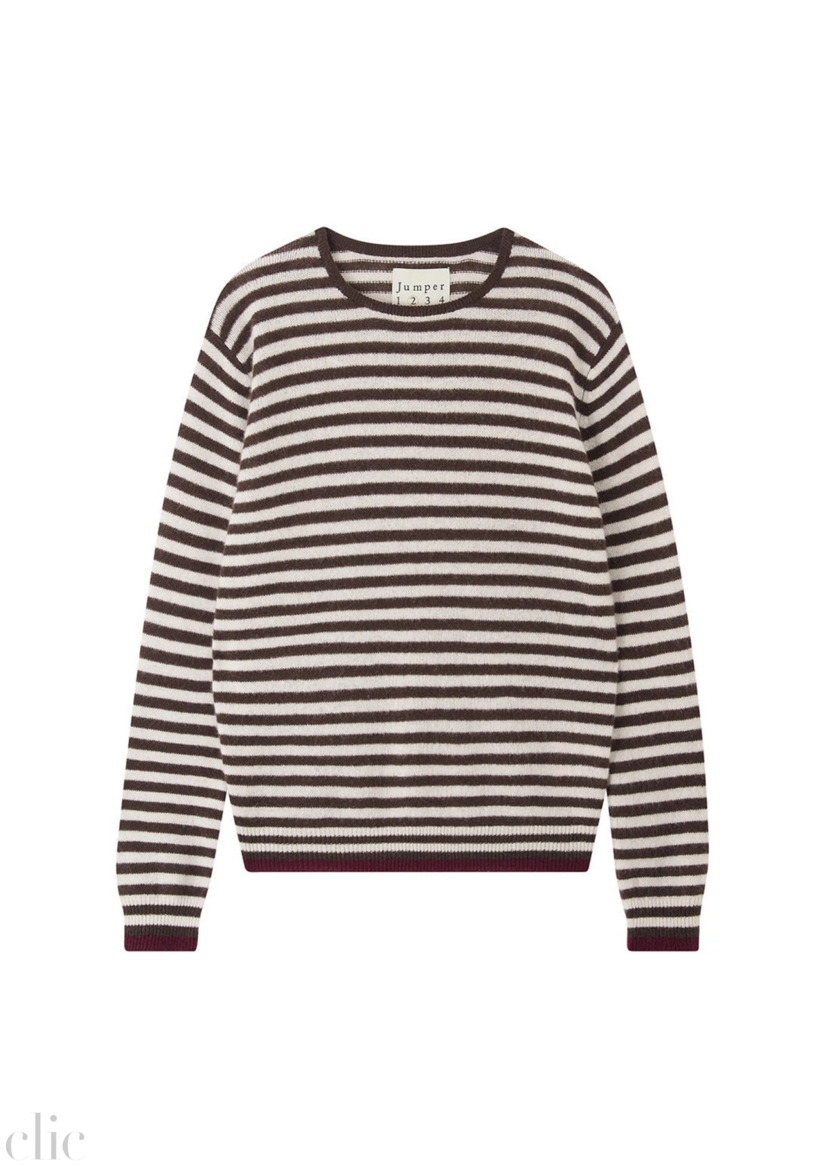 Tipped Little Stripe Crew in Pluto and Limestone, from Jumper 1234