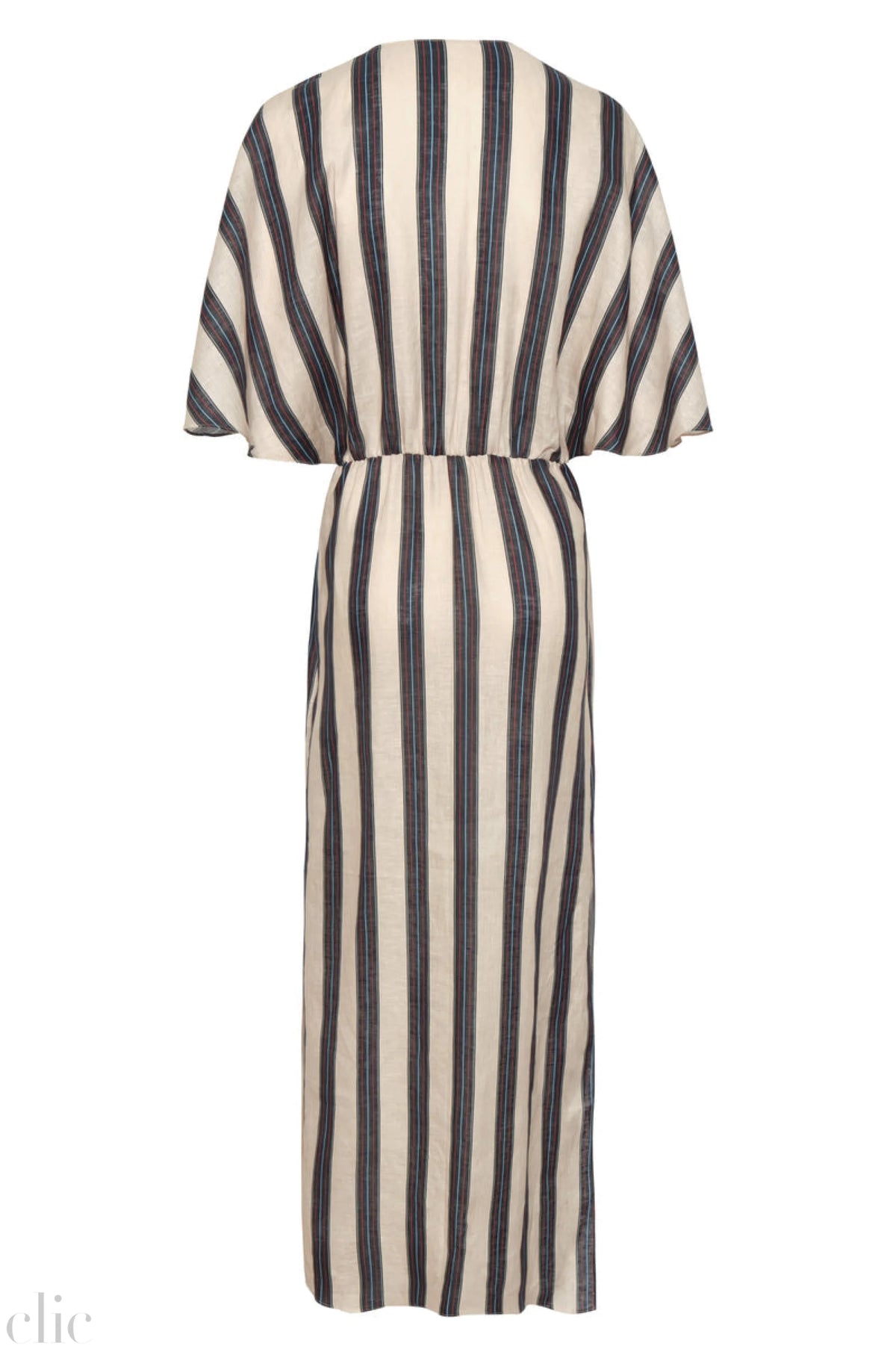 Topacio Linen Midi Tunic Dress in Navy Stripes, from Juan D Dios