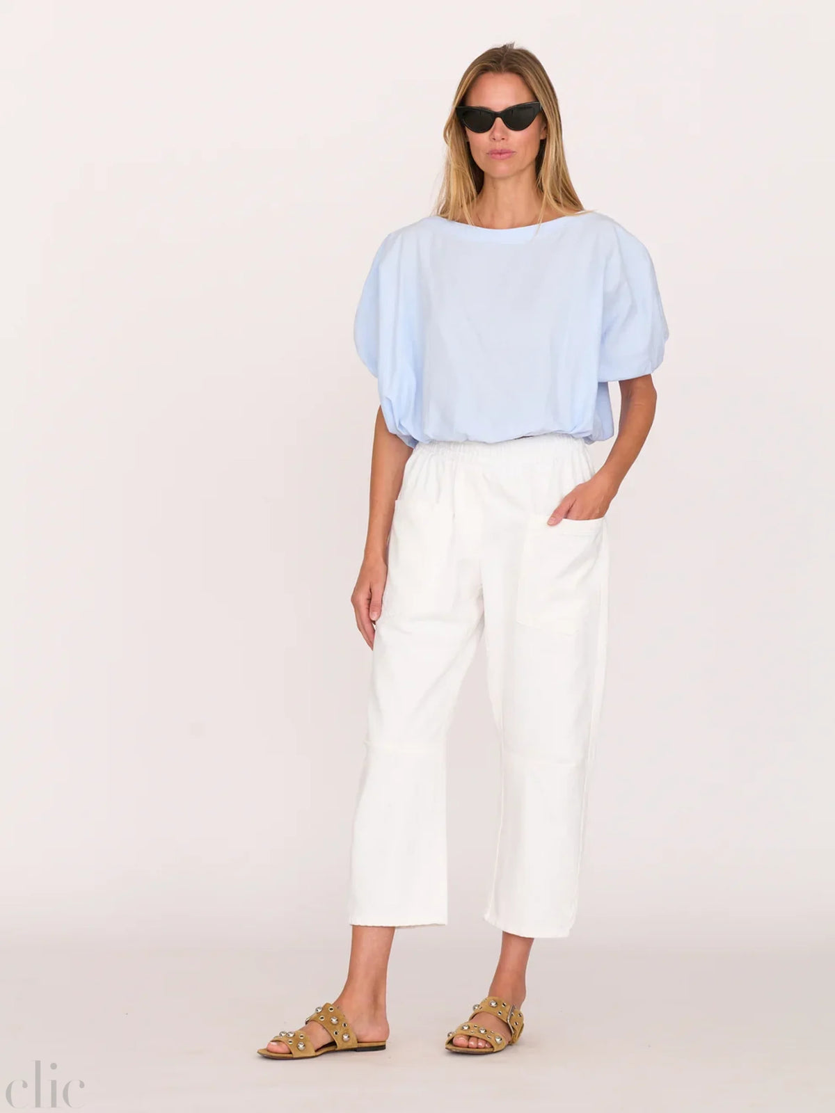 Travis Pant in Washed White, from Secular