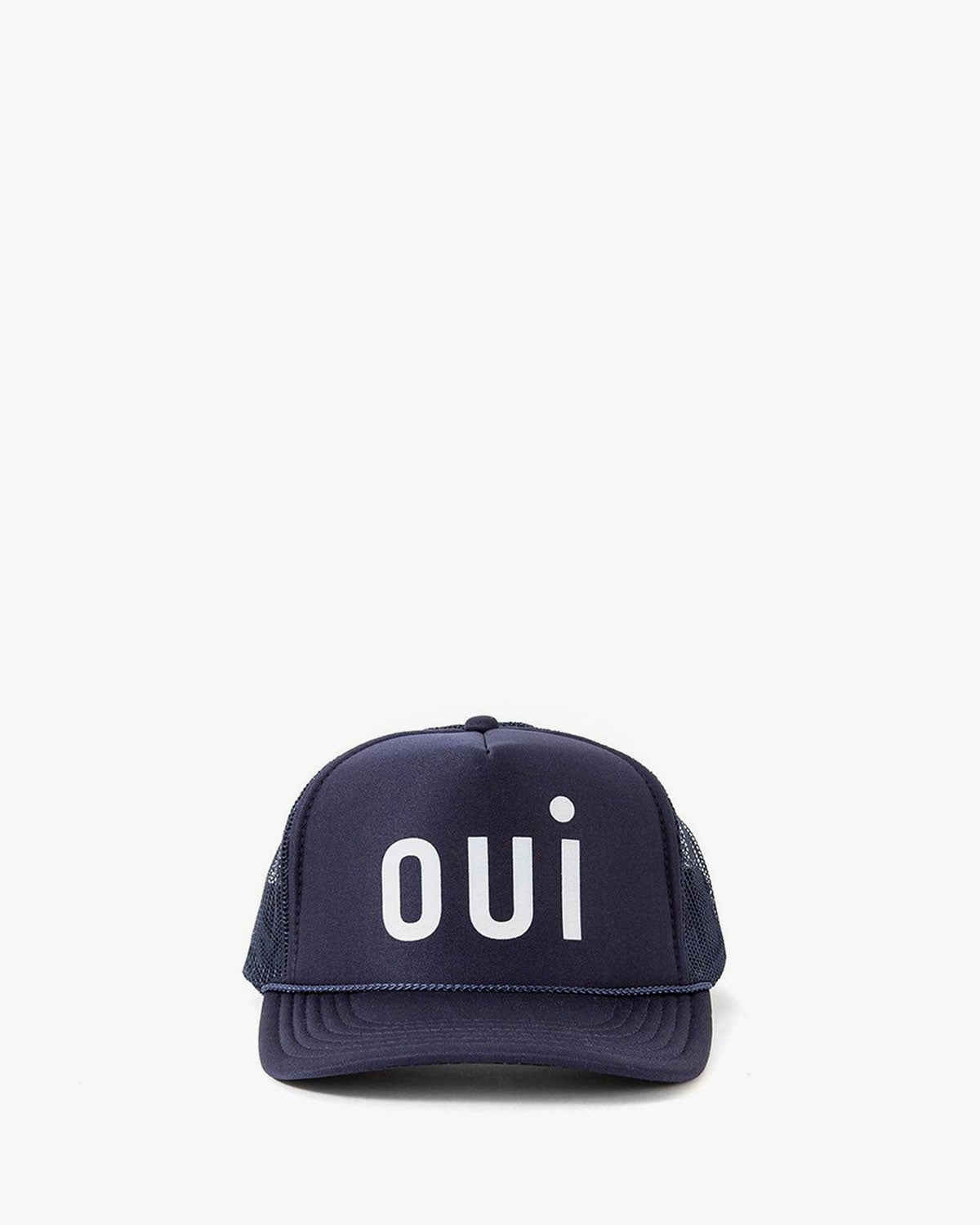 Oui Trucker Hat in Navy, from Clare V