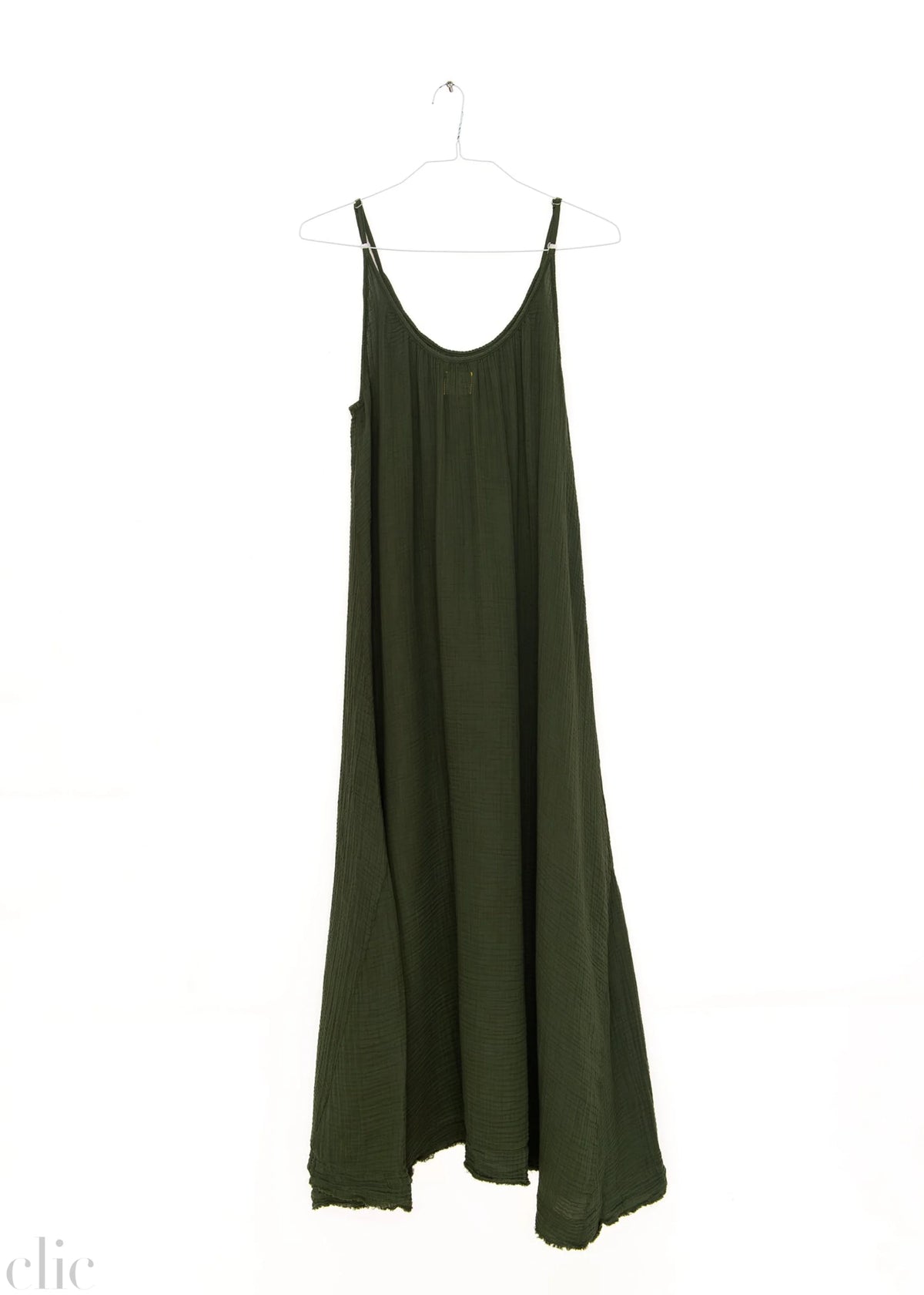 Tulum Gauze Dress in Moss, from 9 Seed