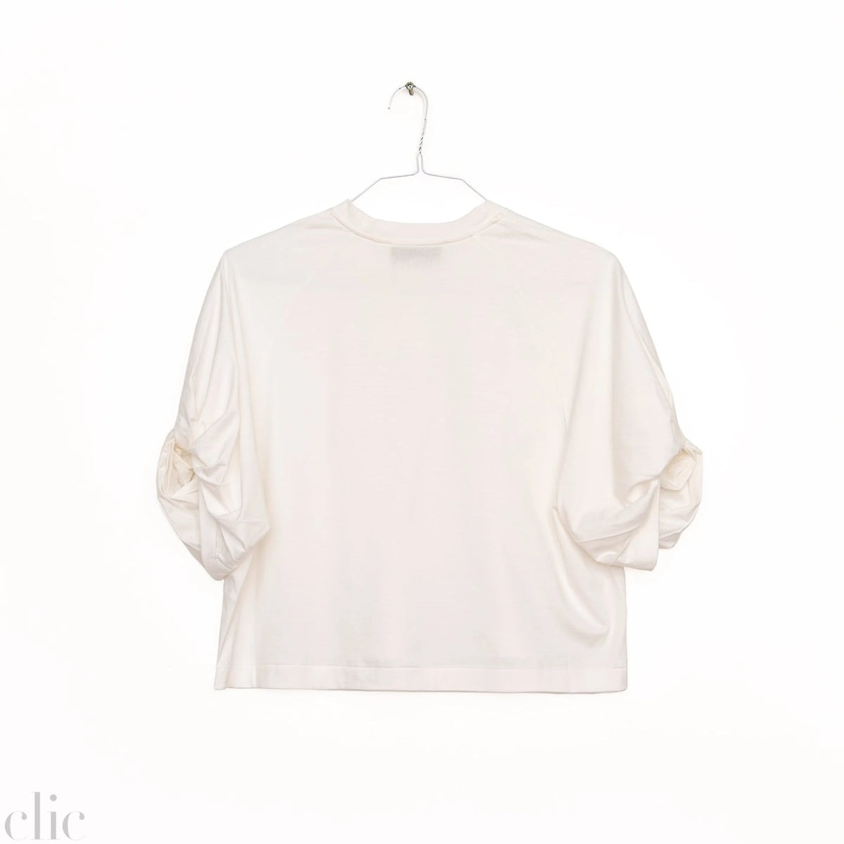 Twisted Sleeve Tee in White, from Sayaka Davis