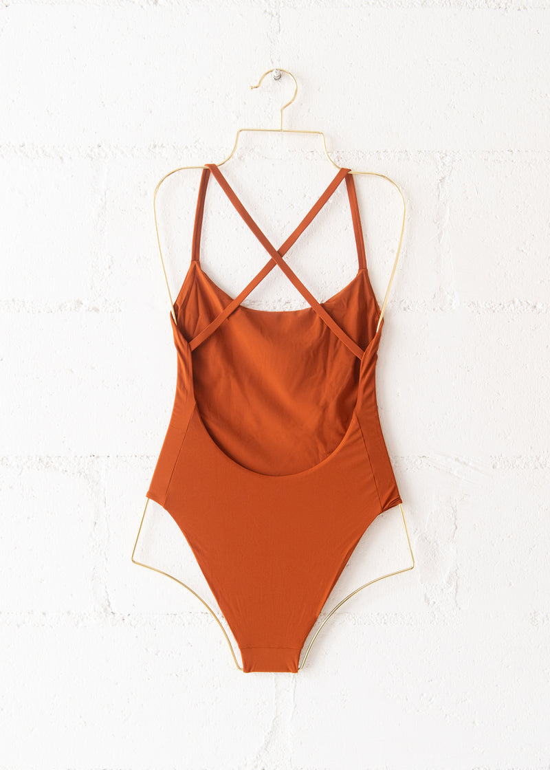 Uno One Piece Swimsuit in Terracotta, from Lido