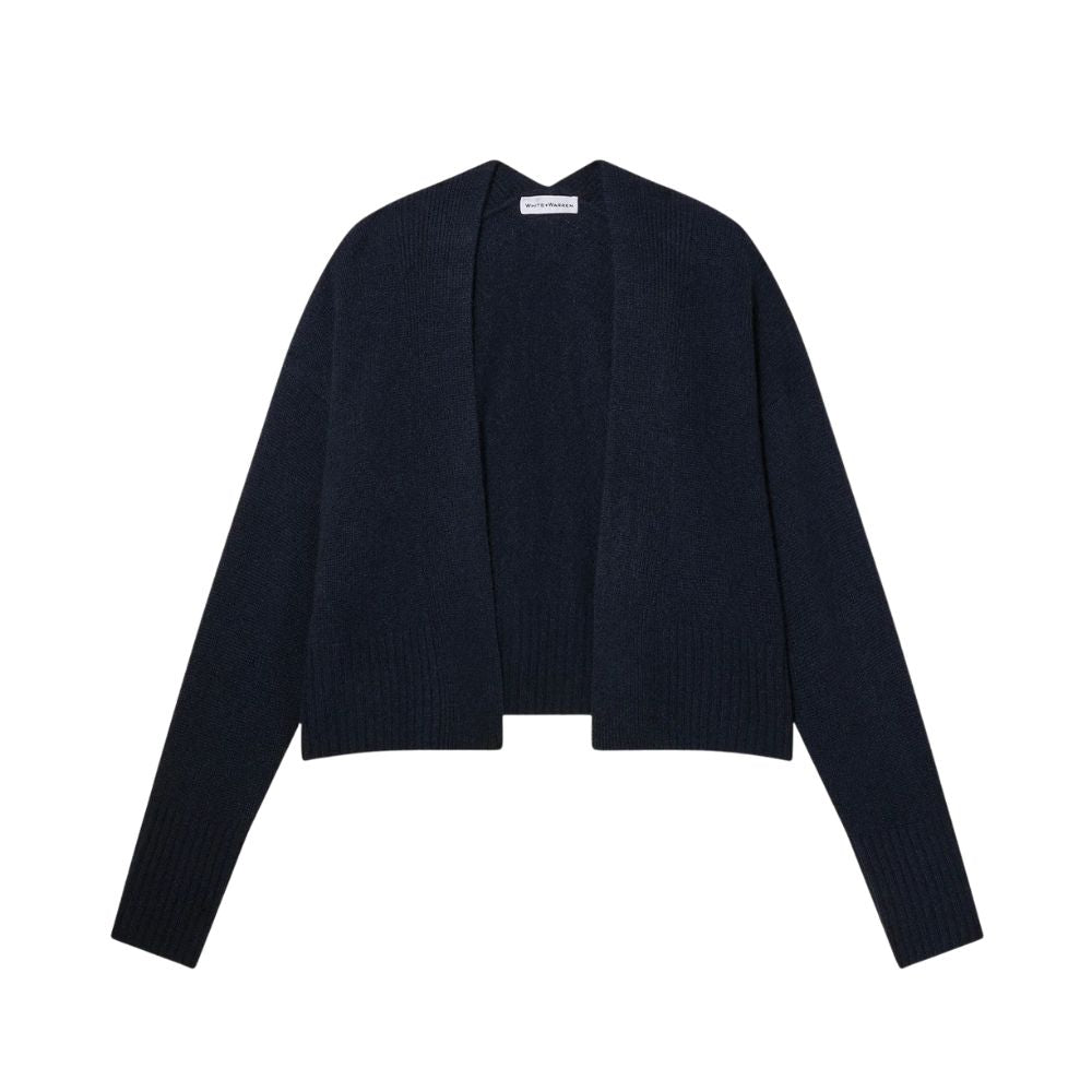 Cashmere Open-Front Cardigan in Deep Navy, from White and Warren