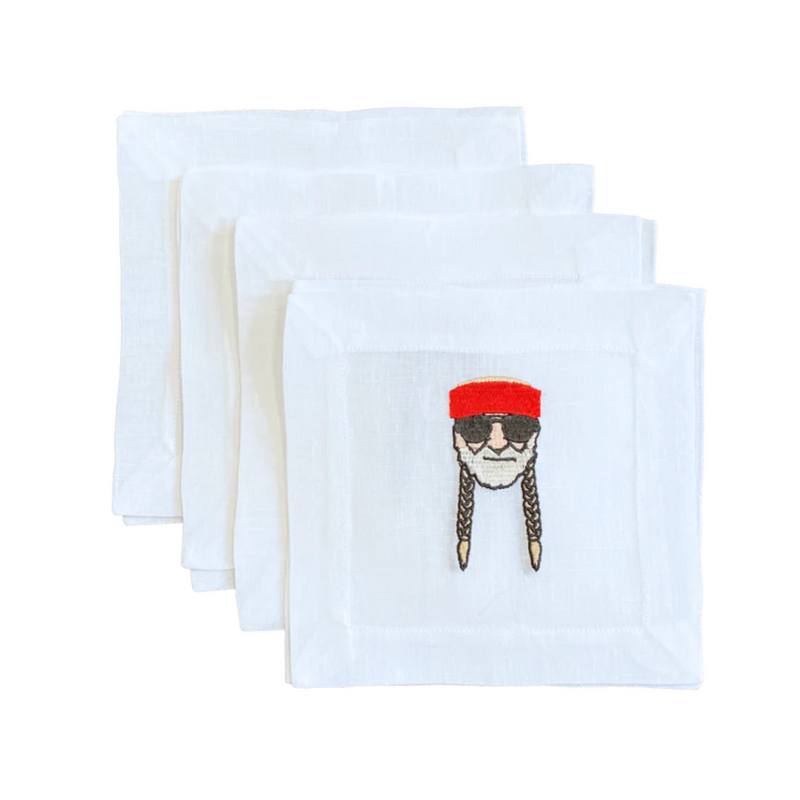 Willie Nelson Cocktail Napkins, from Lettermade