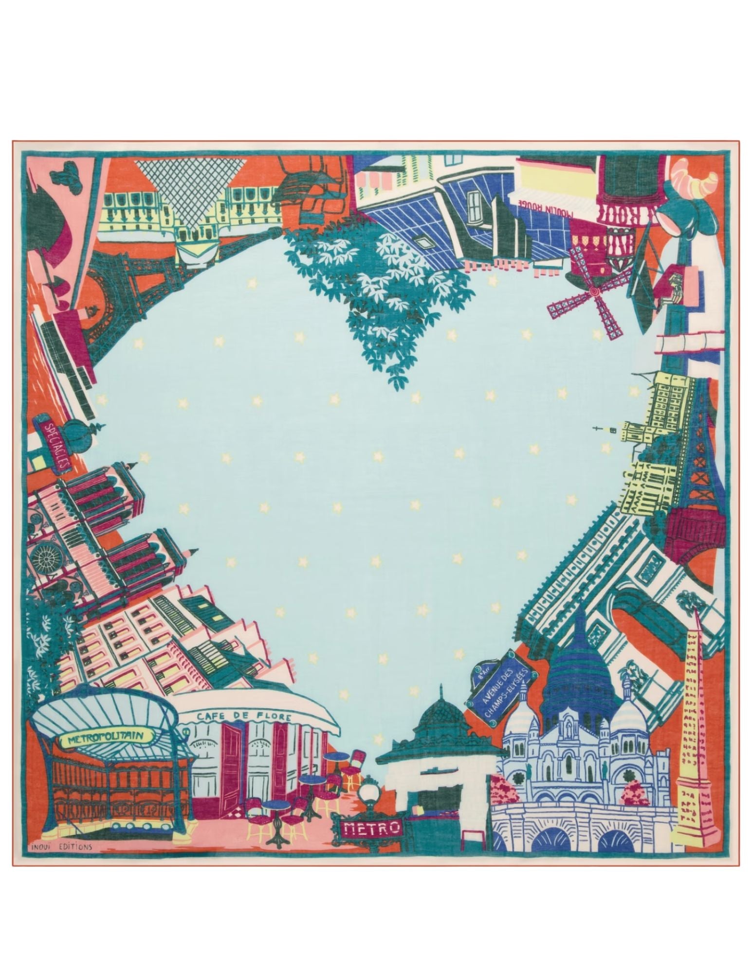 Carre 100 J'aime Paris in Blue, from Inoui Editions