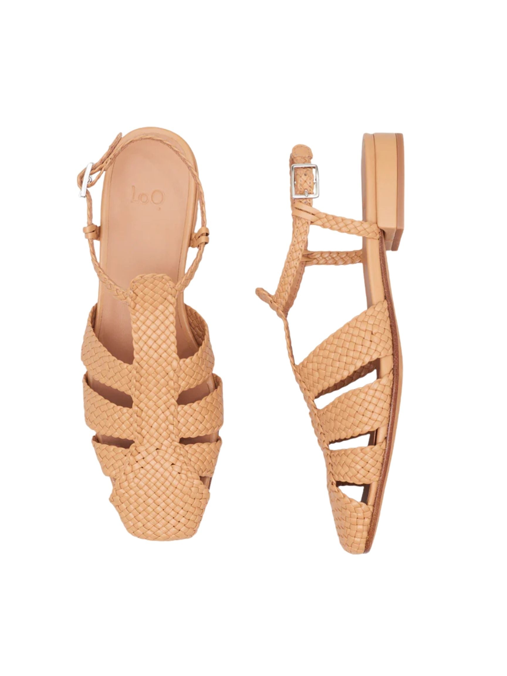Arlo Woven Leather Sandal in Dune, from LoQ