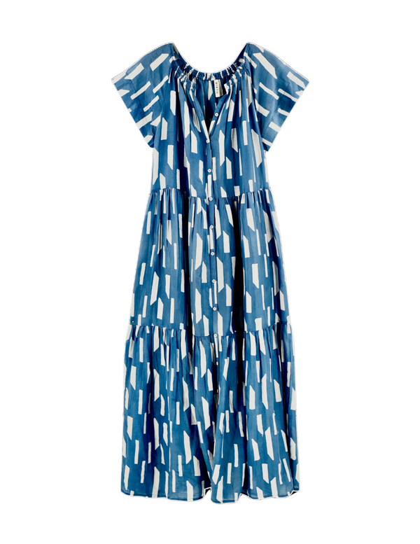 Vienna Maxi Dress in Indigo Rainfall, from Mirth